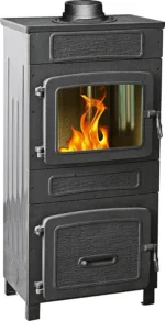 WAMSLER WO 109-8F Werkstattofen 8 kW mit Sichtfenster – Kaminofen für Holz, Holzbriketts & Braunkohlebriketts – Image 2