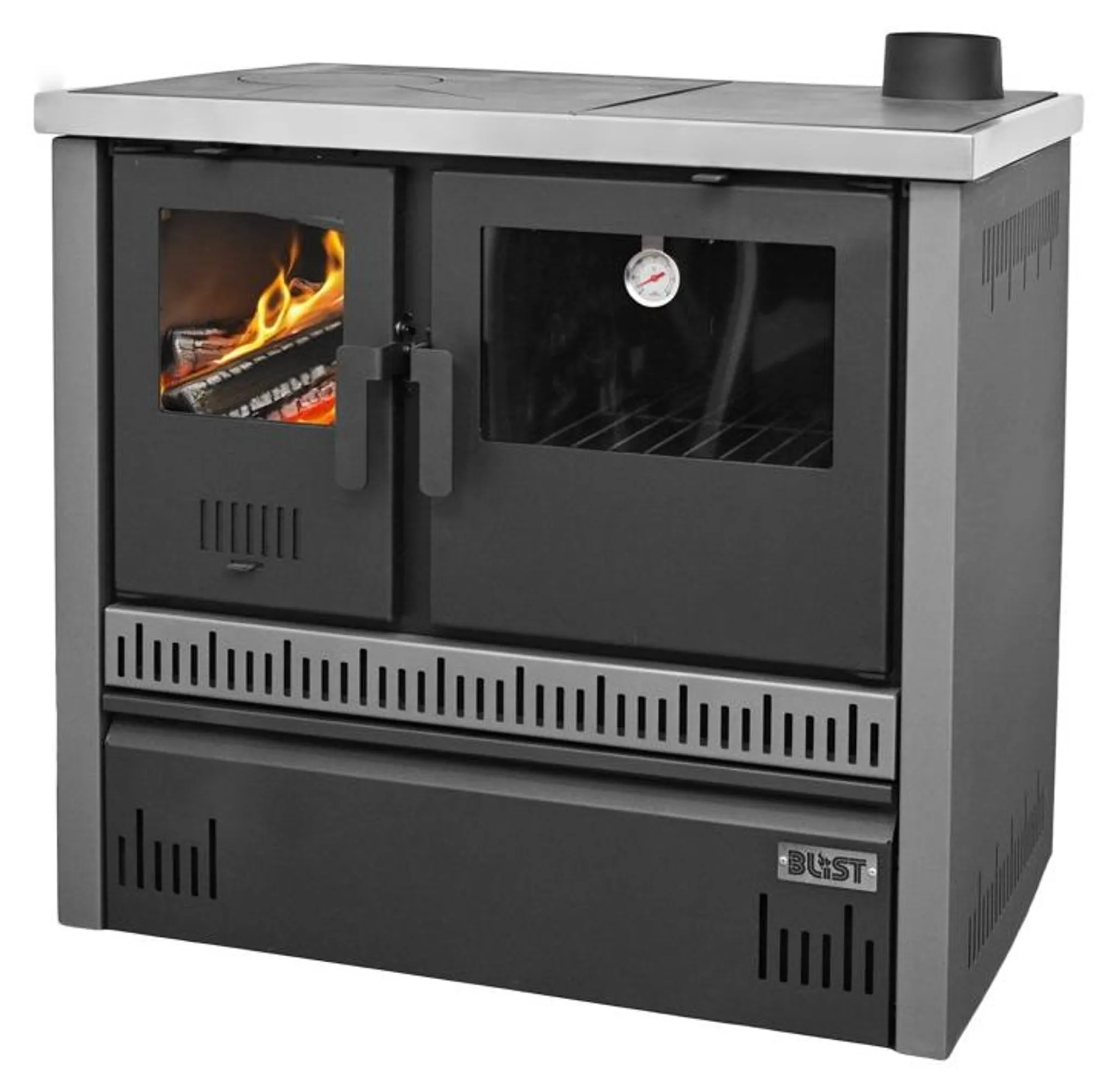993e2957337b1f42d0e25e7fbde32de3.webp Blist Olimp 12 Holzherd mit Backofen 11–15 kW – Küchenofen für Holz & Holzbriketts – Image 1